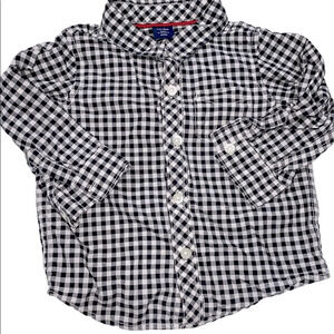Baby Gap black & white gingham preppy button down shirt size 18-24 months